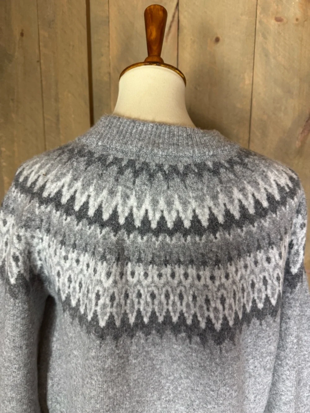 Rebecca Minkoff gray Fair Isle sweater Size Small New with tag